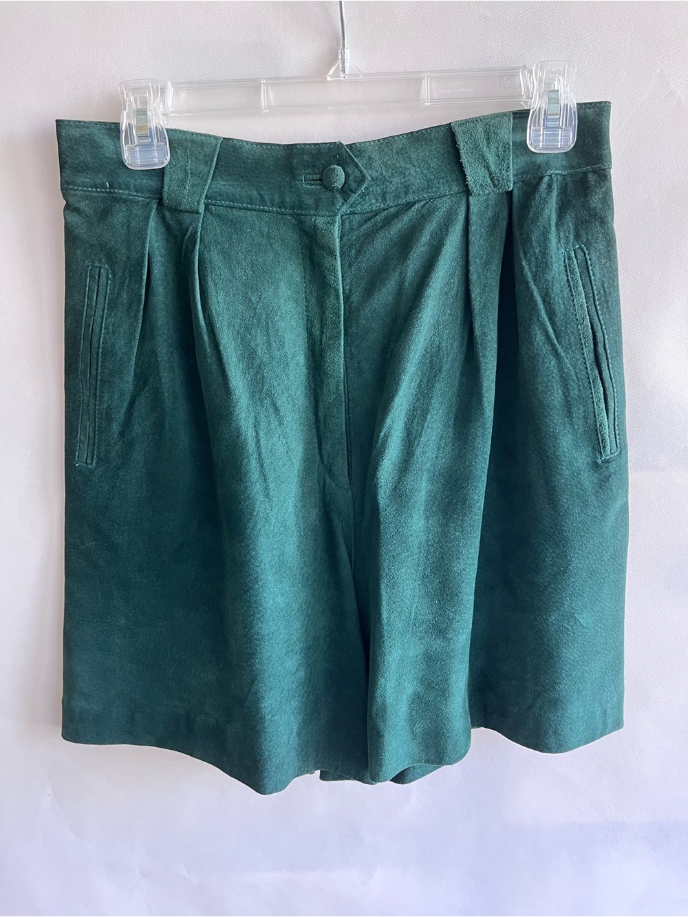 Vintage Green Leather Shorts